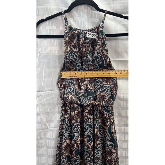 LUSH WOMEN DRESS SLEVEELESS SIZE XS GREEN MULTICOLOR - Picture 4 of 16